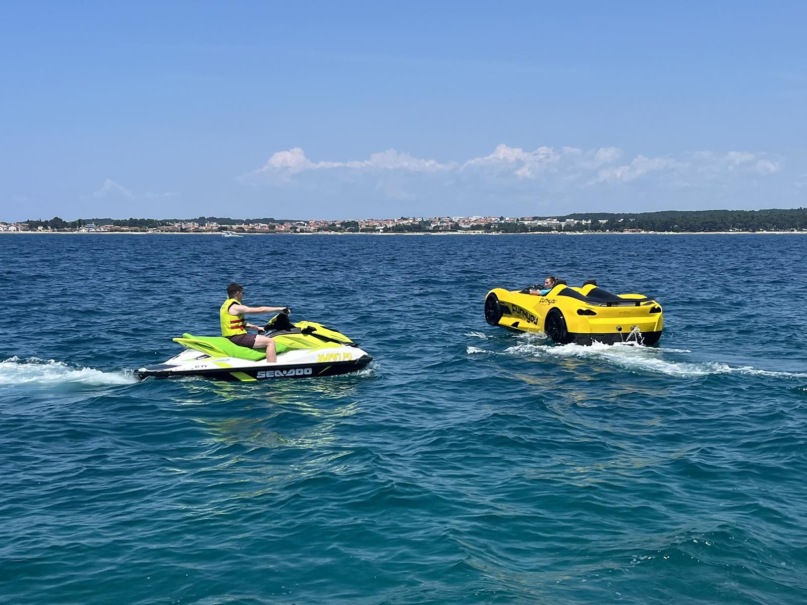Boats moored at the Istrian coast near Novigrad, Croatia