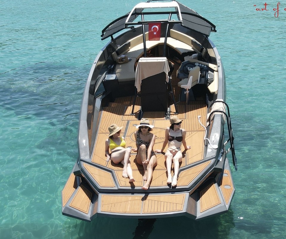 Leisure boat trip on the crystal-clear Adriatic, Istria