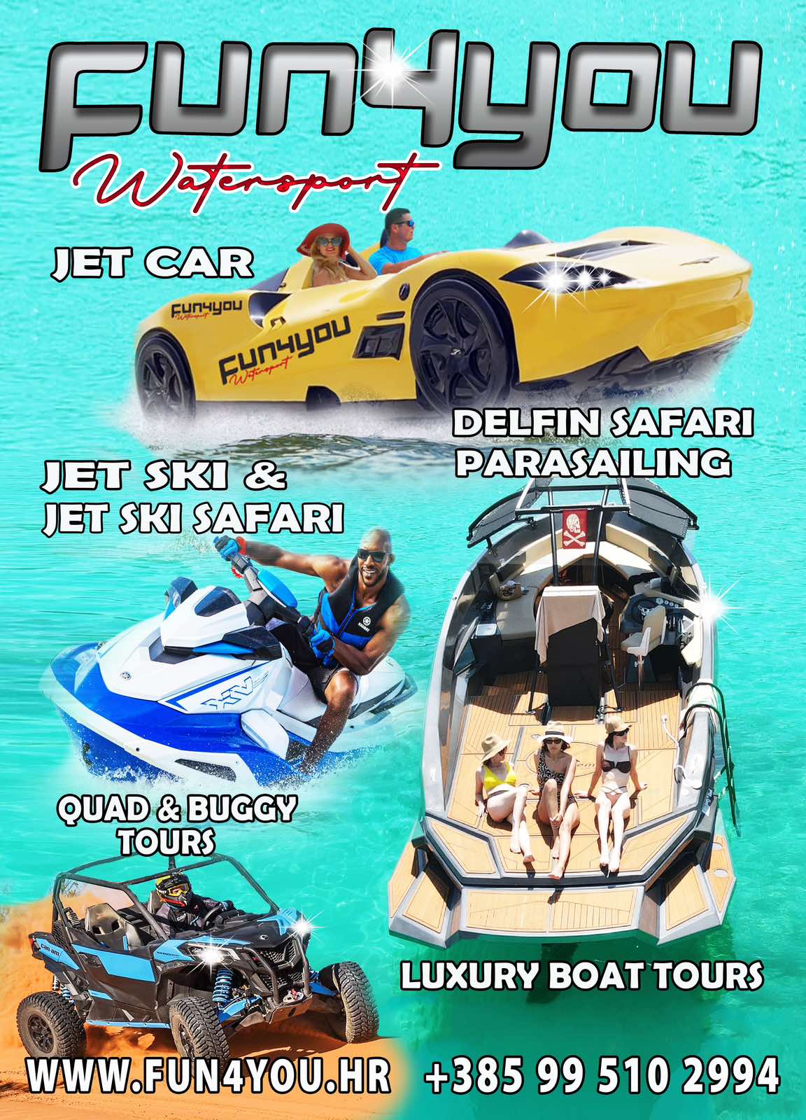 FUN4YOU water sports activity flyer, Novigrad, Istria