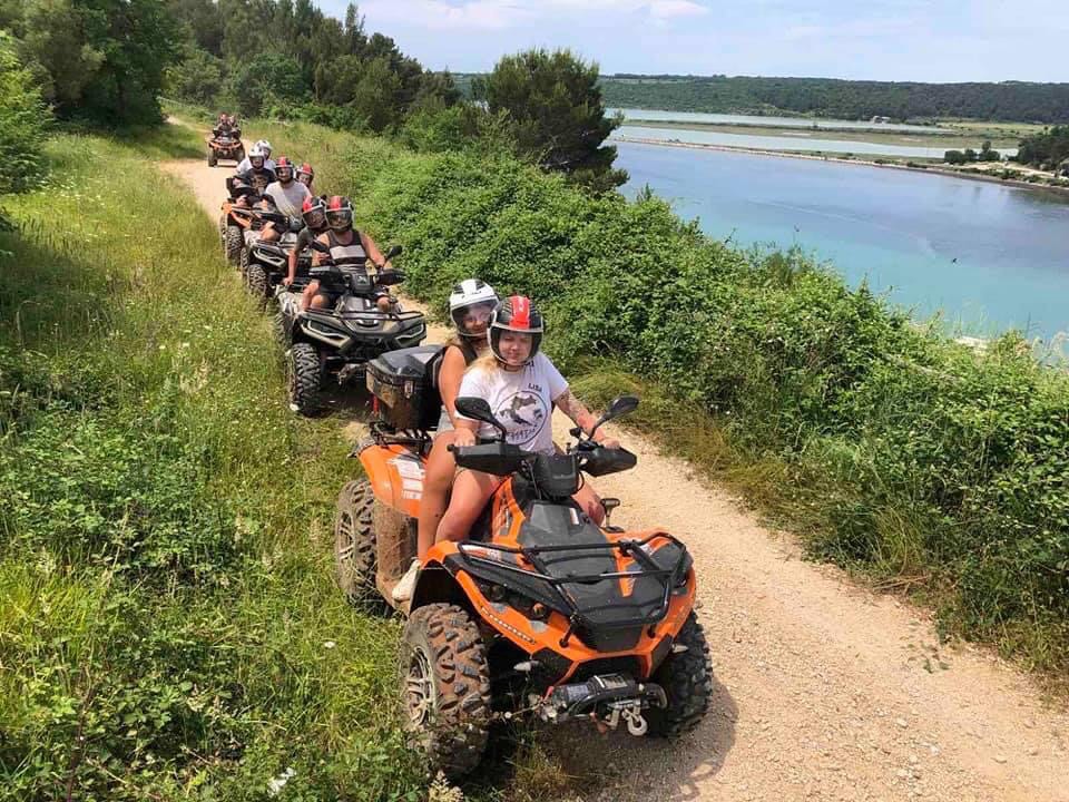 Quad bike adventure tour riders in the Istrian landscape