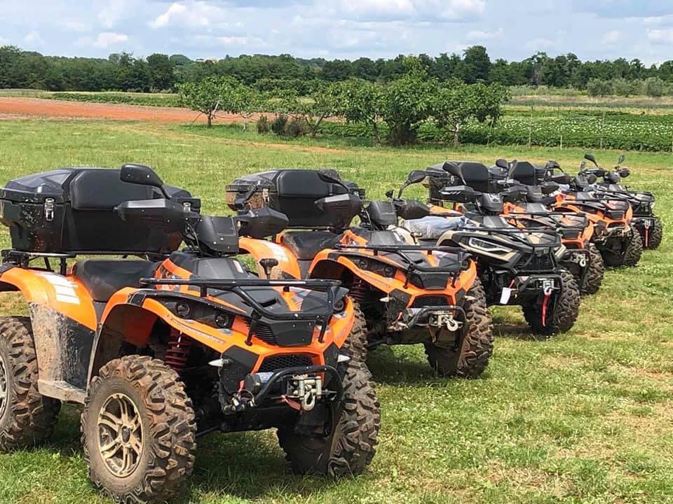 ATV quad tour group in the hills of Istria, Croatia